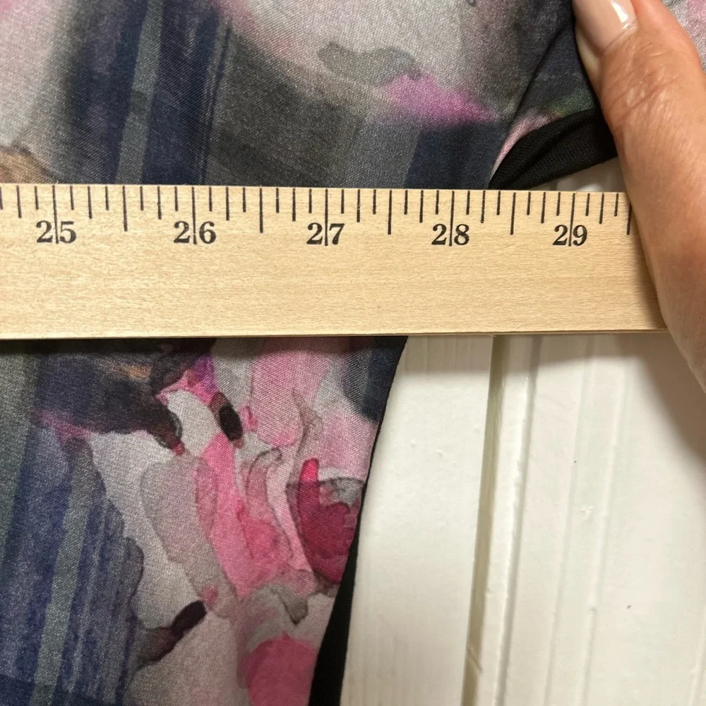 Marina Rinaldi Sport Black  Floral Top Kimono Sleeves Size XL - Picture 6 of 10